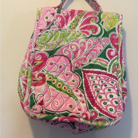 Vera Bradley Pink & Green Quilted Bag pinwheel pattern. - Picture 6 of 9